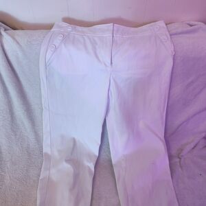 Zac & Rachel White Capri Pants with Button Details